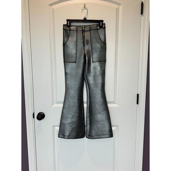 Cynthia Rowley Silver Flare Scuba Pants Size 2 - Picture 2 of 6